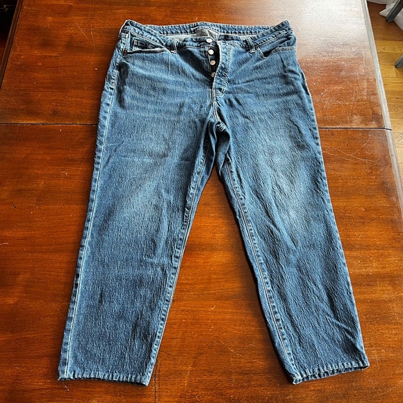 Old Navy Button Fly Ankle Jeans, OG Straight Size 18 - Picture 1 of 6